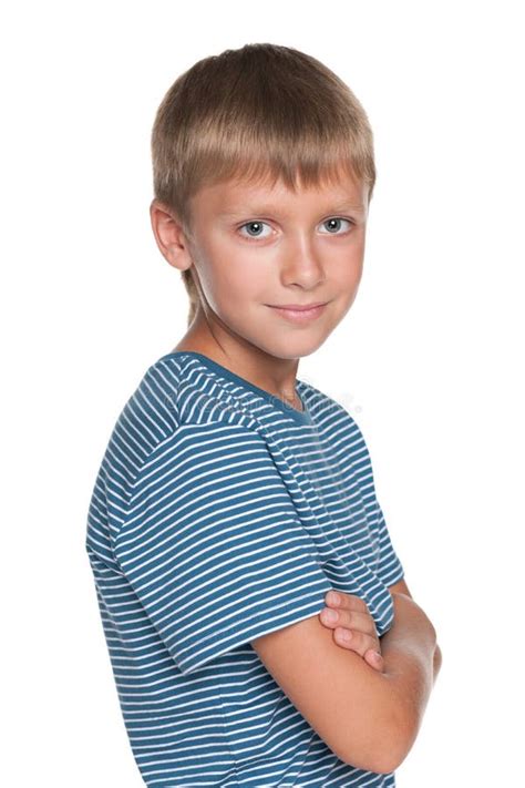 Profile Portrait Of A Blond Kid Stock Photo Image Of Handsome