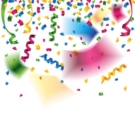 Premium Vector Colorful Confetti And Party Ribbons For Celebration