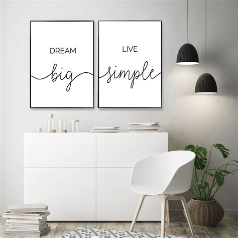 Surelife Dream Big Live Simple Life Quote Black And White