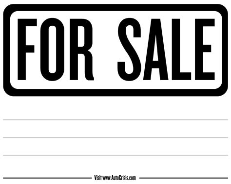 Printable Car For Sale Sign Template Word Carcrot