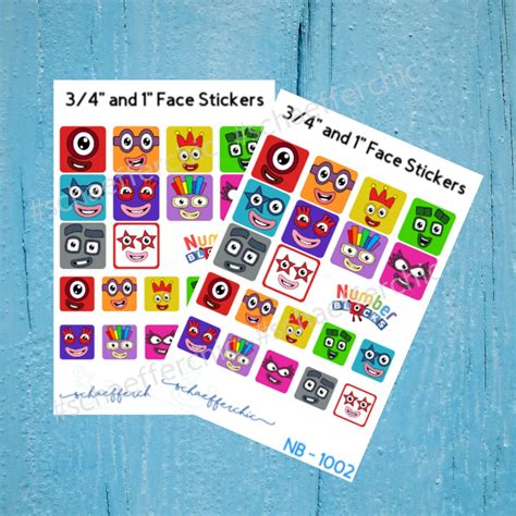 Numberblocks 1 10 Face Stickers 34 And 1 Etsy