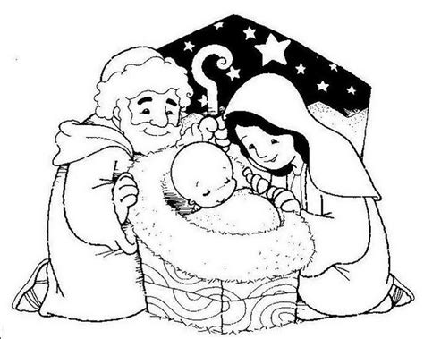 Jesus Maria y Jose para colorear ~ Dibujos Cristianos Para Colorear