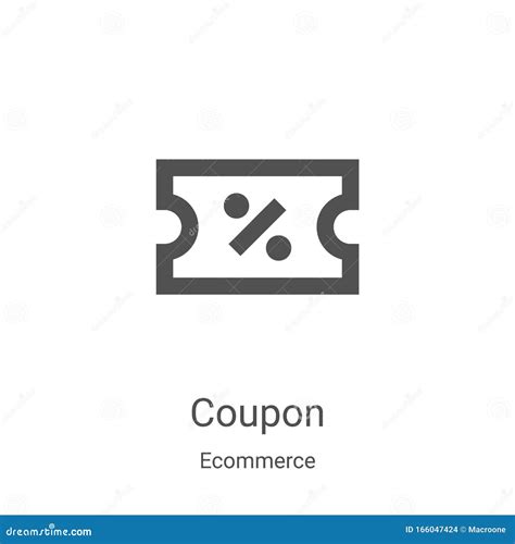 Coupon Icon Vector From Ecommerce Collection Thin Line Coupon Outline