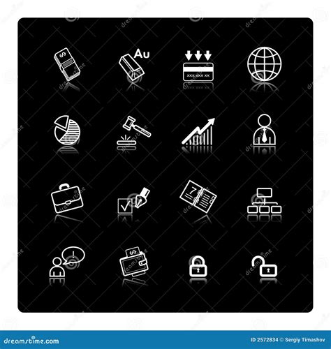 White Business Icons Stock Vector Illustration Of Card 2572834