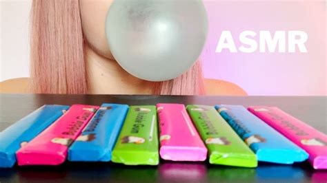 Asmr Chewing Gum No Talking Chewing Colourful Bubble Gum Sticks And Blowing Bubbles Chew Sounds