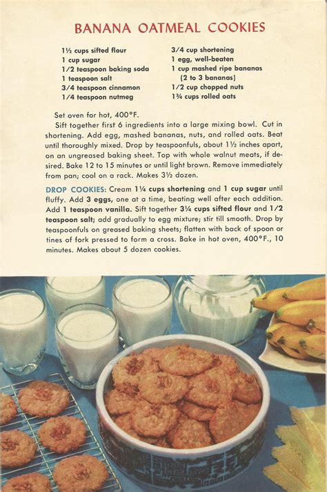 vintage recipes, 1950s recipes, 1950s cookie recipes | Vintage recipes, Retro recipes, 1950s food