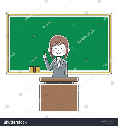 illustration japanese female teacher giving lesson stock vector royalty free 1901232166