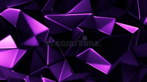 Purple Crystal Background With Triangles 3d Illustration 3d Rendering