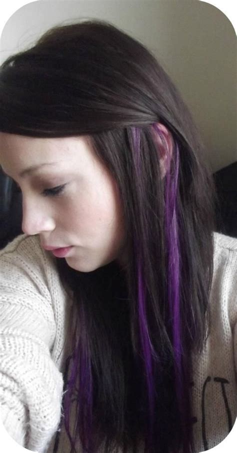 Purple Streaks In My Hair Iand Clip In Highlight Hair Color Purple