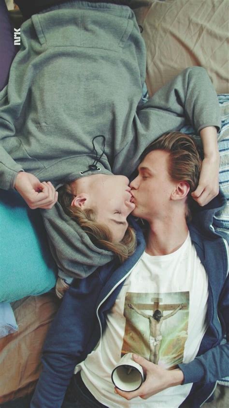 My guess is that they'd leave their champagne glasses at the nearest table and start kissing even before the countdown starts. SKAM - Isak & Even