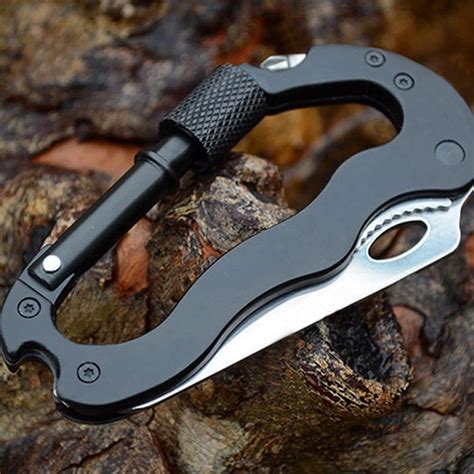 5 In 1 Multi Functional Knife Updated Carabiner Keychain Camping