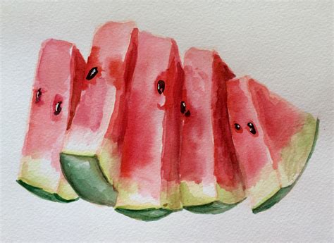 Watercolor Watermelons Quickly Done Rwatercolor