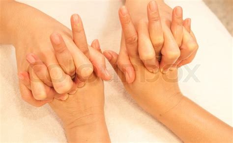 Reflexzonen Hand Massage Spa Behandlung Stock Bild Colourbox