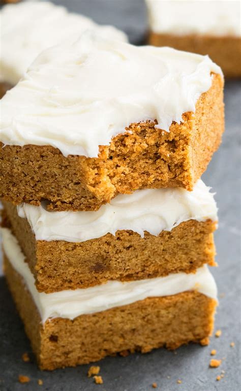 These pumpkin bars recipe are the perfect healthy fall dessert! Pumpkin Bars with Cream Cheese Frosting - CakeWhiz