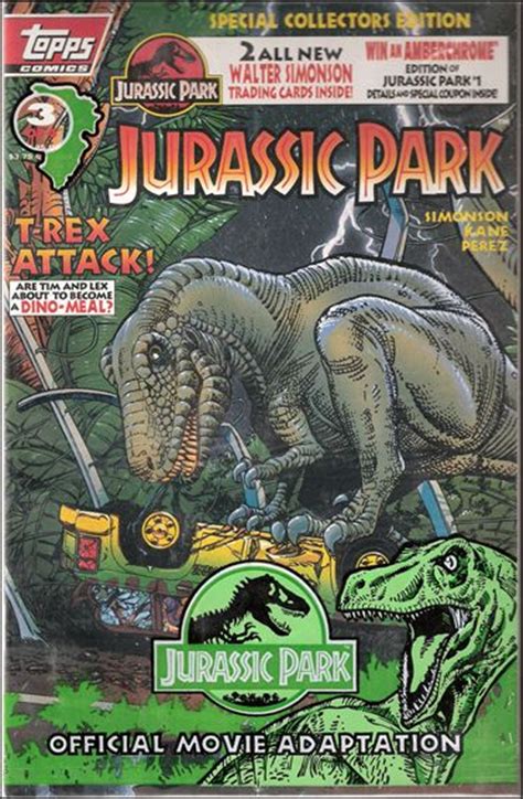 Jurassic Park 3 A Jul 1993 Comic Book By Topps