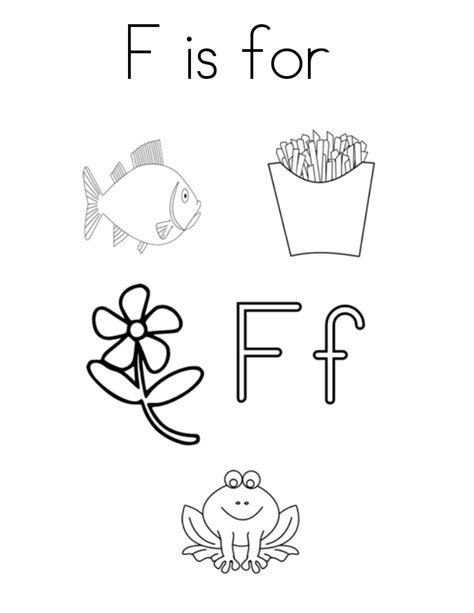 Letter F coloring pages to download and print for free