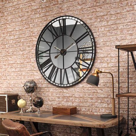 These oversized clocks will create a new focal point for your room. Large Skeleton Mirror Wall Clock - Oliver Matthews