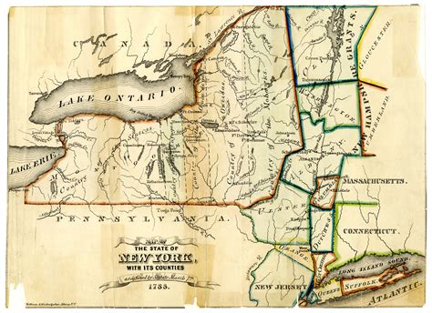 Map Of The State Of New York 1788 New York State Archives
