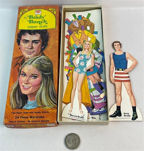 Lot Vintage 1974 Whitman The Brady Bunch Marcia And Greg Paper Dolls