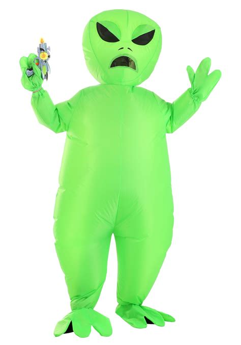 Adult Et Inflatable Monster Costume Green Alien Carrying Human Cosplay Halloween Performing