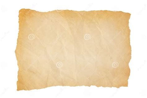Old Yellowing And Rumpled Paper With Torn Edges Stock Image Image Of