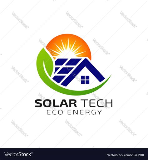 Sun Solar Energy Logo Design Template Eco Energy Vector Image
