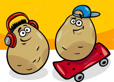 New Potatoes Potatoes Cartoon Illustration Stock Illustration By