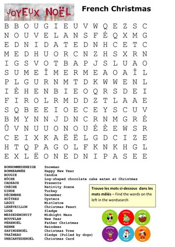 French Christmas Word Search By Sfy773 Teaching Resources Tes