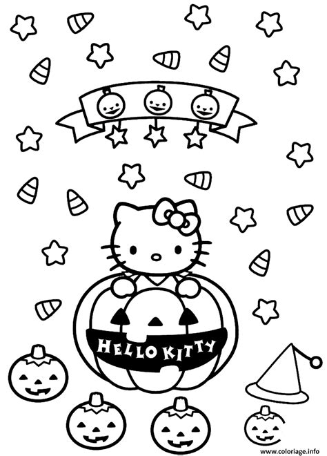 You can download and print free coloring pages of hello kitty halloween then color it by using crayons, colored pencils. Coloriage Hello Kitty Halloween Citrouilles Dessin ...