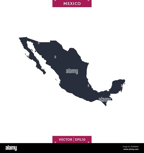 Detailed Map Of Mexico Vector Stock Illustration Design Template