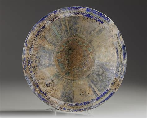 AN ISLAMIC POTTERY GLAZED BOWL PERSIA 11TH 12TH CENTURY