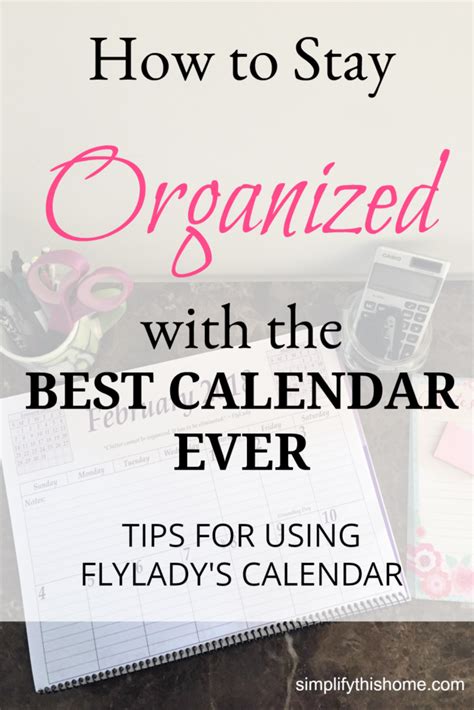How To Stay Organized With The Best Calendar Ever Fly Lady Cleaning