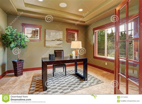 When it comes to decorating your home's interior, the color choices are some of the most important decisions you'll make. Luxury Home Office With Green Interior Paint. Stock Image ...