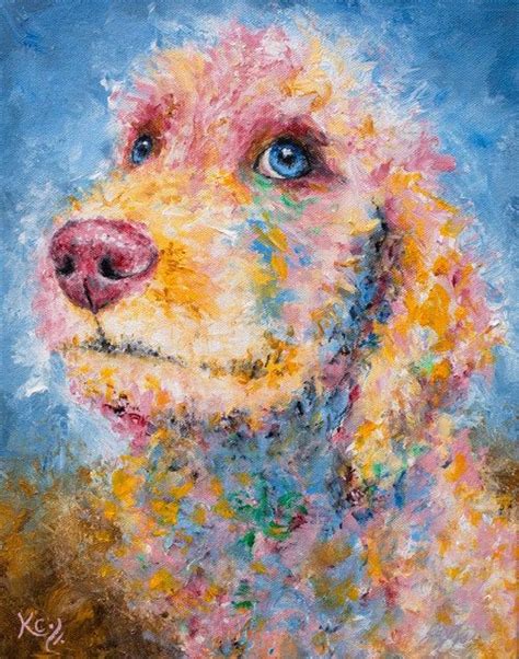 This Colorful Dog Art Is Of A Cute Golden Doodle Puppy It Is An