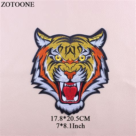 Zotoone Embroidery Big Tiger Patch Iron On Transfer Animal Patches
