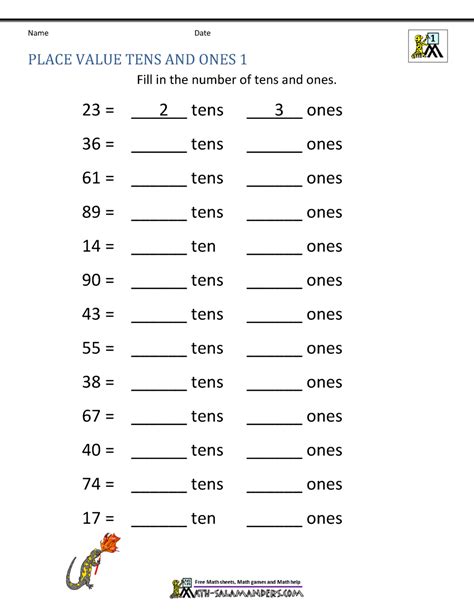 Place Value Of Numbers For Grade Printable Templates