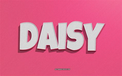 daisy pink lines background with names daisy name female names daisy greeting card hd