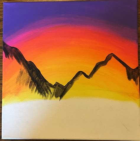 Sunset Beginner Simple Easy Landscape Painting Anonimamentemivida