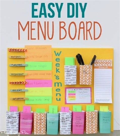 Best Cool And Easy Diy Craft Projects 28 Weekly Menu Boards Diy