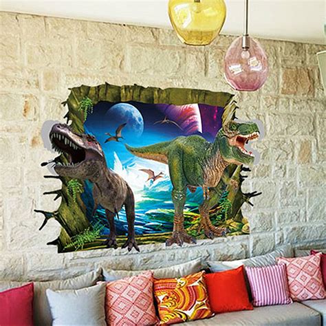 3d Dinosaurs Wall Stickers Vinyl Art Decals Home Decor Kids Room Mural