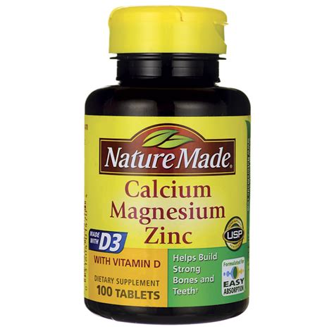 Our vitamins and supplements are made with care. Calcium Magnesium Zinc with Vitamin D, 100 Tabs (With ...