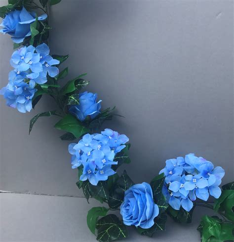 Check spelling or type a new query. LIght blue artificial silk roses garland | Artificial ...