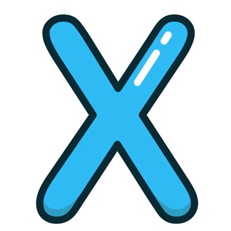 Alphabet Blue Letter Letters X Icon