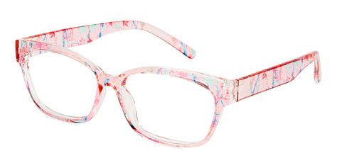 Lexingto Rectangle Pink Pattern Eyeglasses Eyeglasses Pink