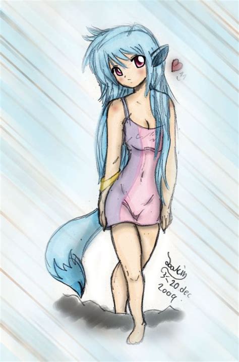 Cute Anime Blue Fox Cumception