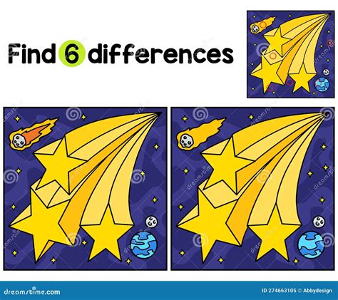 Falling Shooting Stars Coloring Page For Kids Cartoon Vector