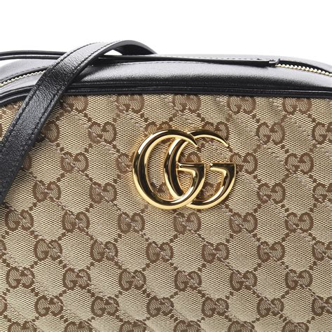 Gucci Monogram Matelasse Small Gg Marmont Chain Shoulder Bag Beige