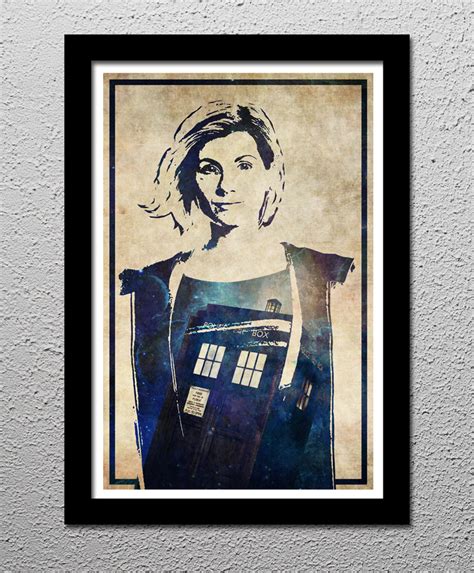 Doctor Who 13th Dr Jodie Whittaker Tardis Original Minimalist Art