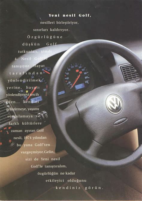 2000 Volkswagen Golf Mk4 Turkish Brochure Catalog Page 28 2000