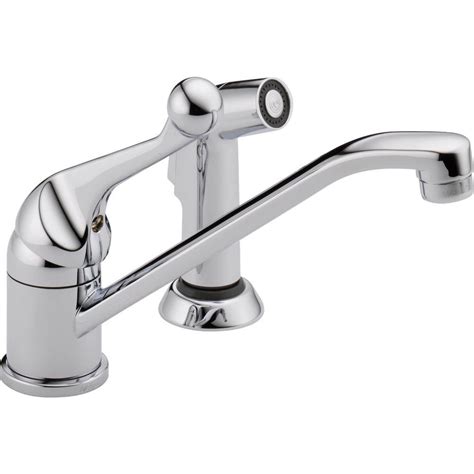 I have a delta single handle shower valve that will not deliver hot water to shower head? Delta Classic Single-Handle Side Sprayer Kitchen Faucet in ...